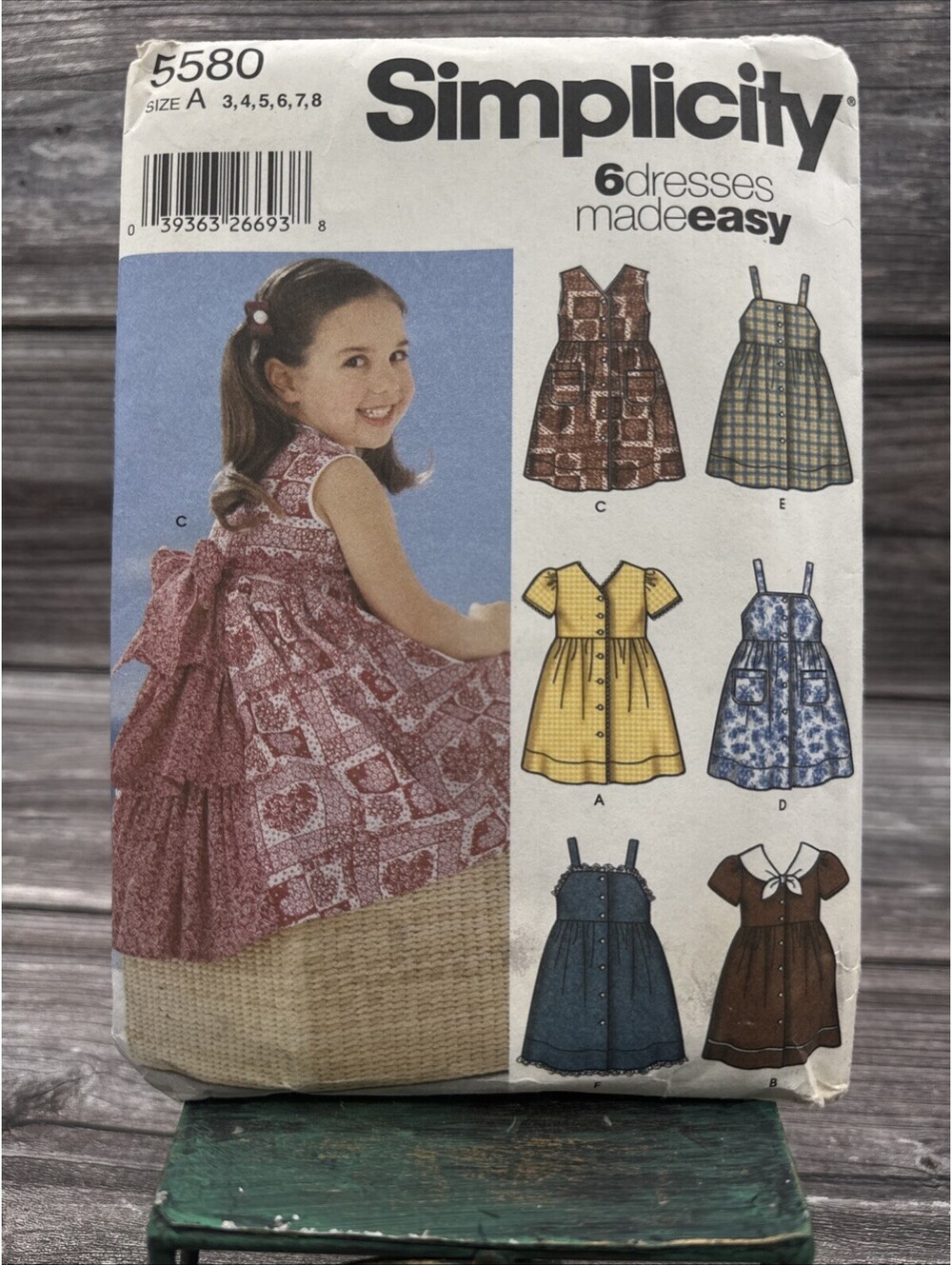 SIMPLICITY 5580 GIRL’S 6 IN 1 MADE EASY SUMMER DRESS PATTERN SZ A 3 4 5 6 7 8 FF